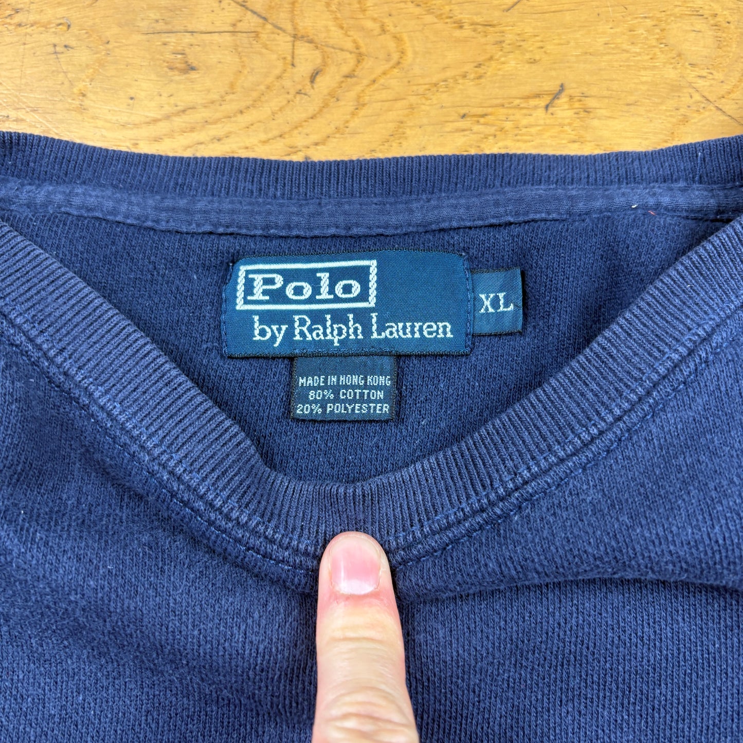 Vintage Ralph Lauren Navy Embroidered Sweatshirt - XL