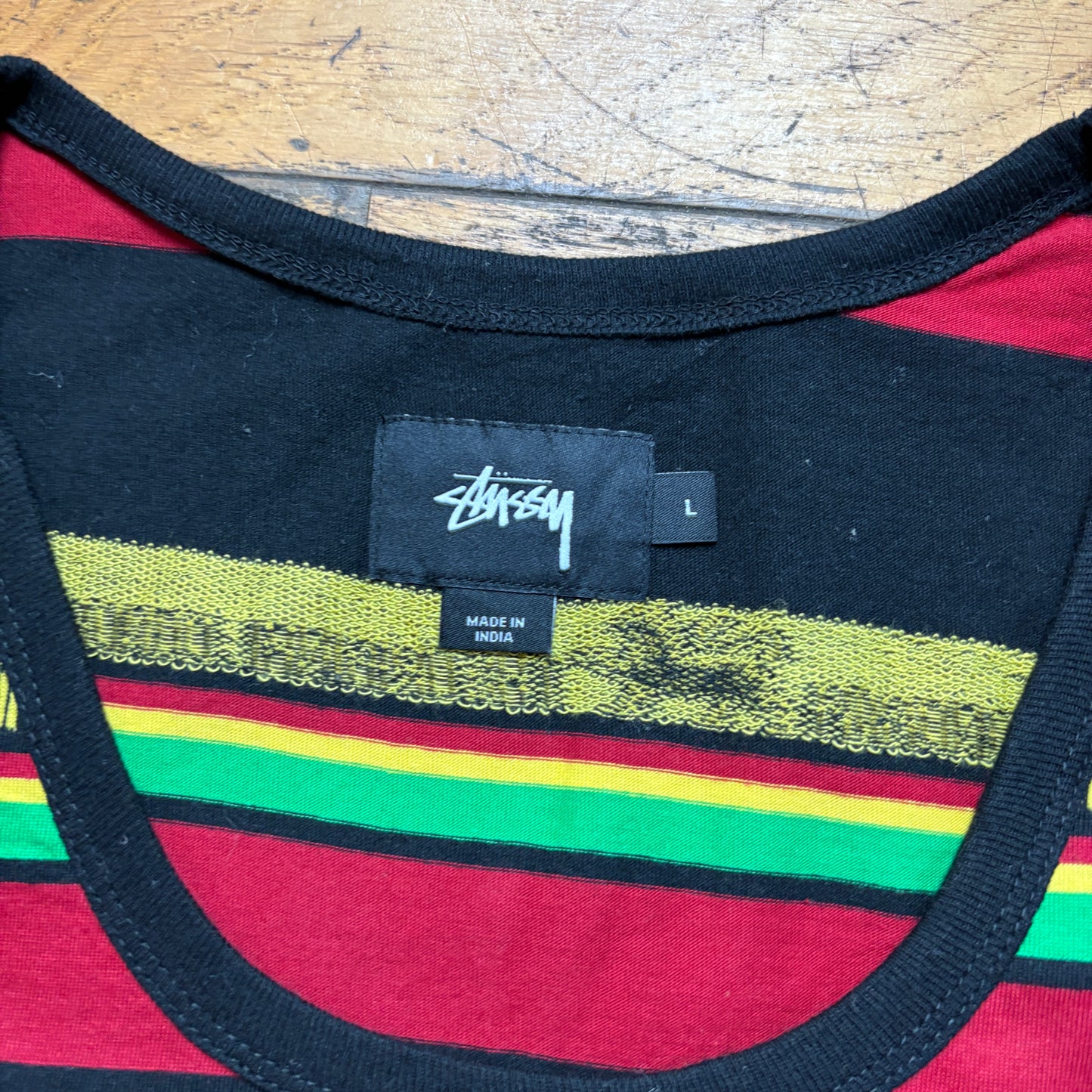 Vintage Stussy Black Rasta Vest - S