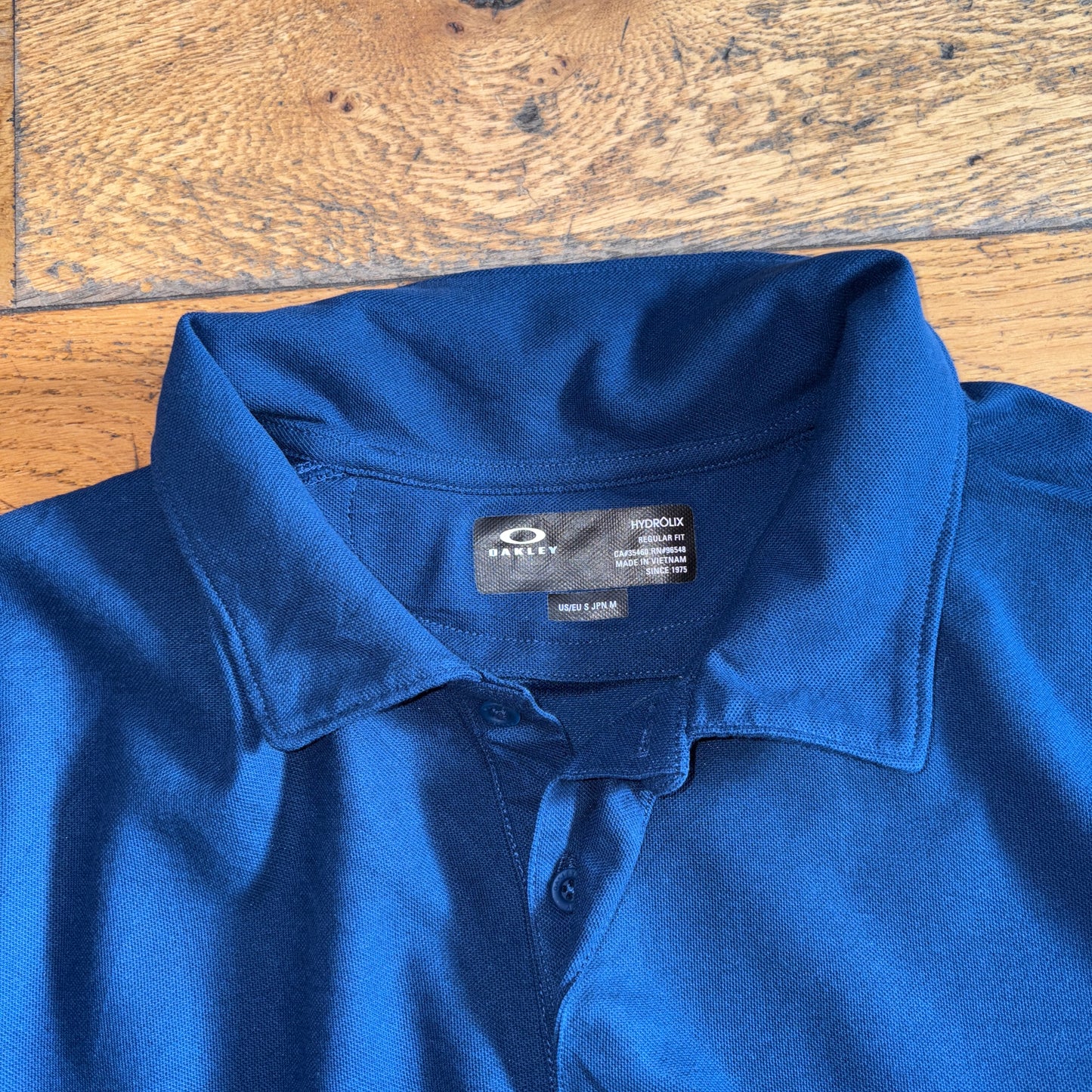Vintage Oakley Navy Blue Polo Shirt - S
