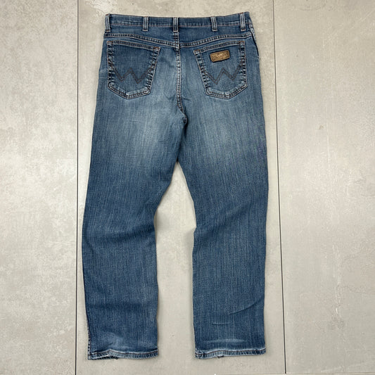 Vintage Wrangler Blue Straight Denim Workwear Jeans - 36