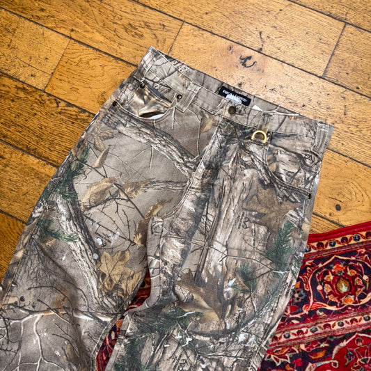 Vintage Real Tree Camo Green Hunting Workwear Trousers - 30S
