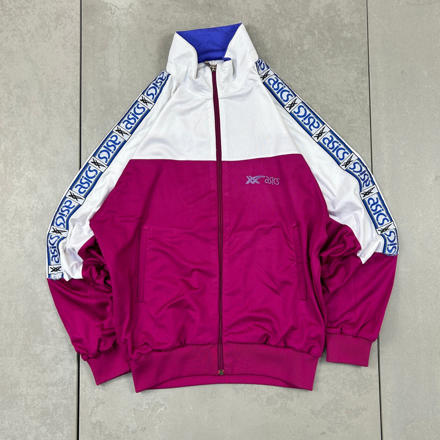Vintage ASICS Pink Tracksuit Track Shell Windbreaker Jacket - S