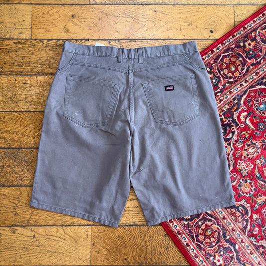 Vintage Dickies Workwear Carpenter Baggy Grey Shorts - 36