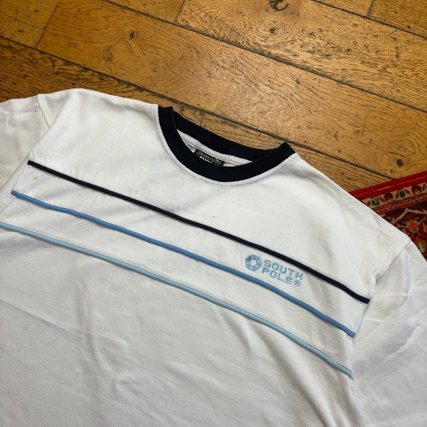 Vintage Southpole Embroidered Knit Heavyweight White T-Shirt - XL