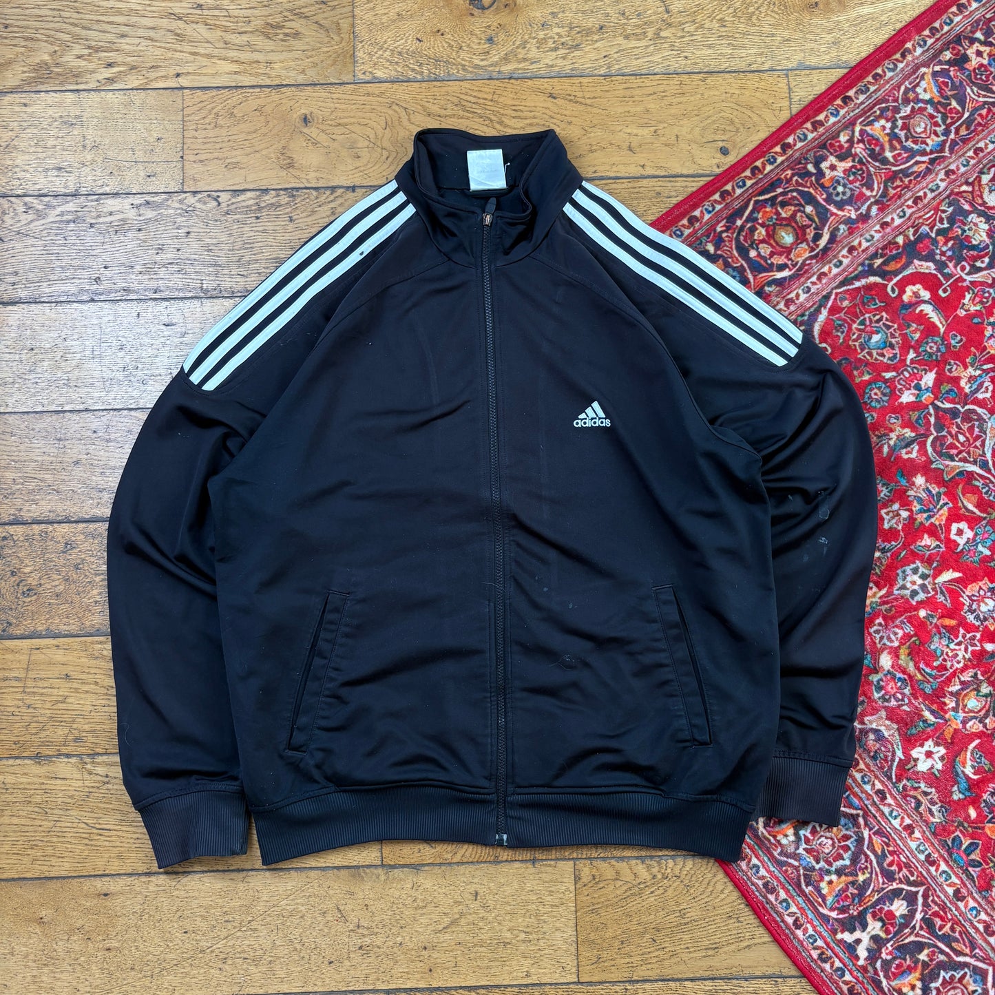 Vintage Adidas Black Tracksuit Track Shell Windbreaker Jacket - L