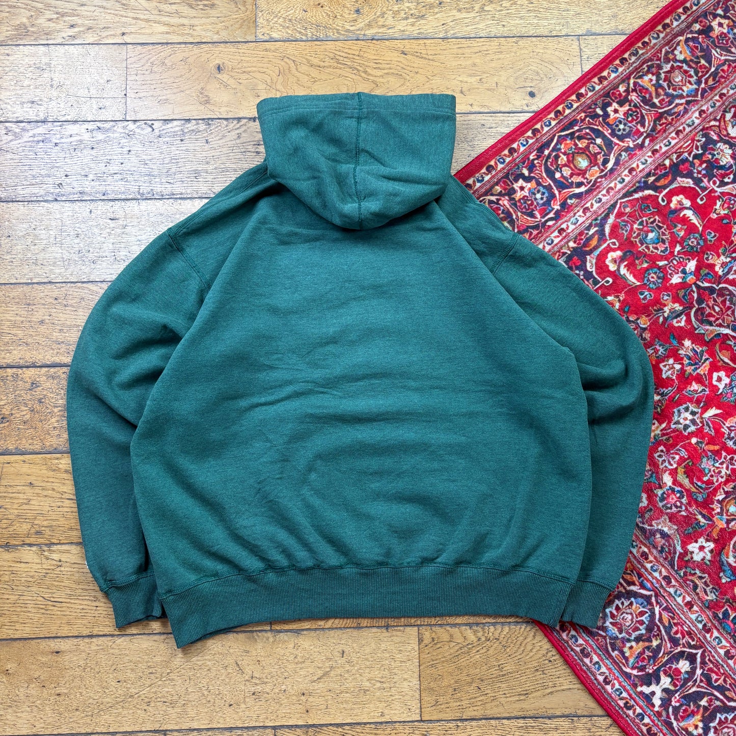 Vintage Champion Green Hoodie Embroidered Sweatshirt - XL