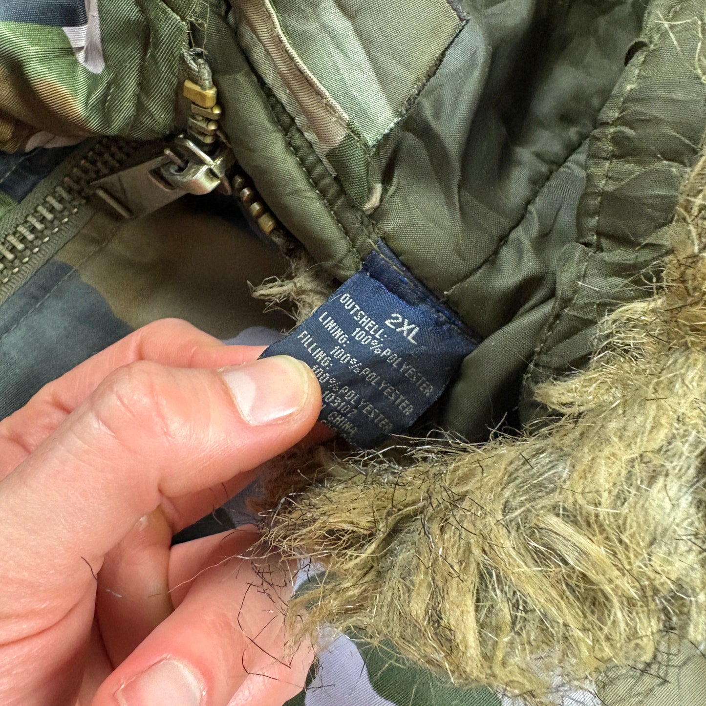 Vintage Green Camo MA-1 Bomber Jacket - XXL