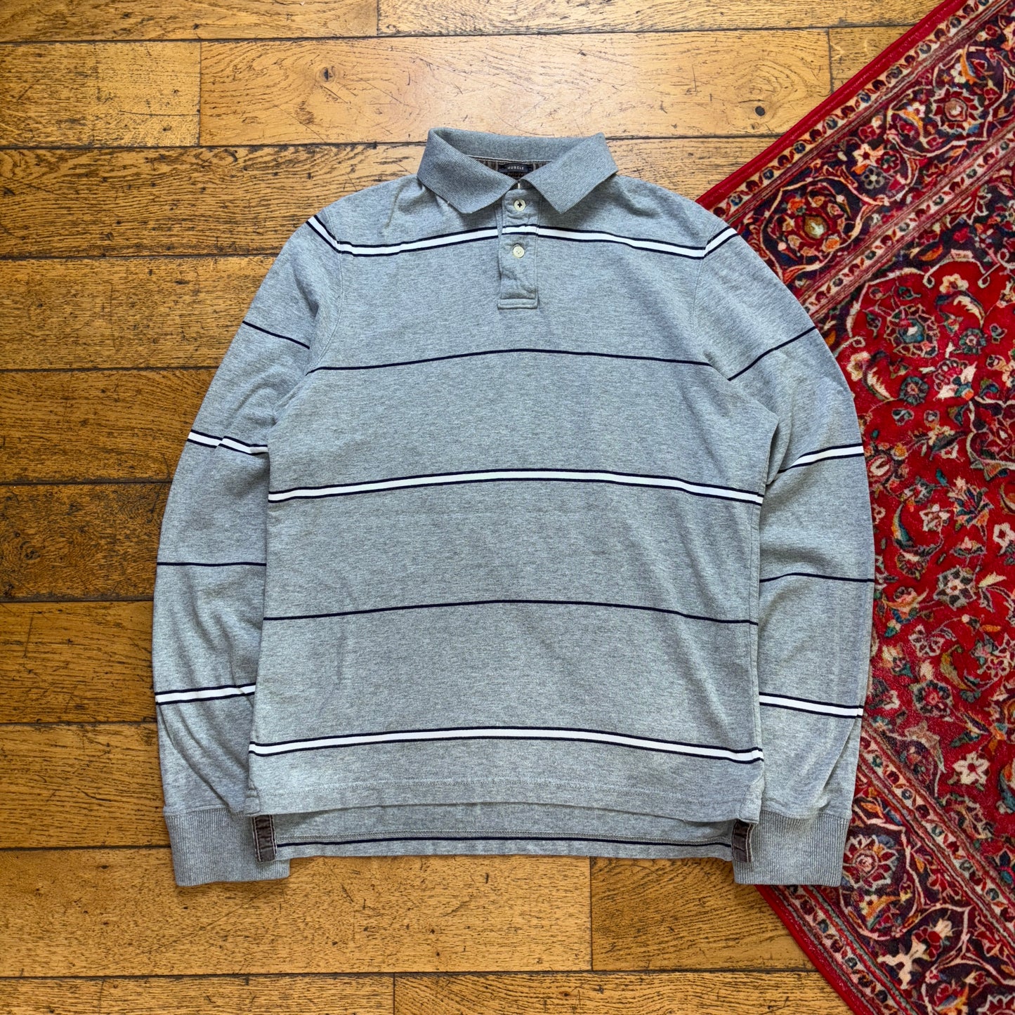 Vintage Abercrombie and Fitch Grey Rugby Polo Shirt - M