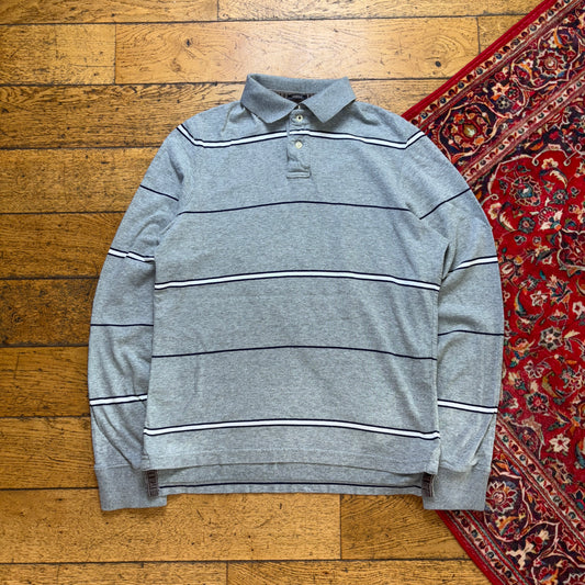 Vintage Abercrombie and Fitch Grey Rugby Polo Shirt - M