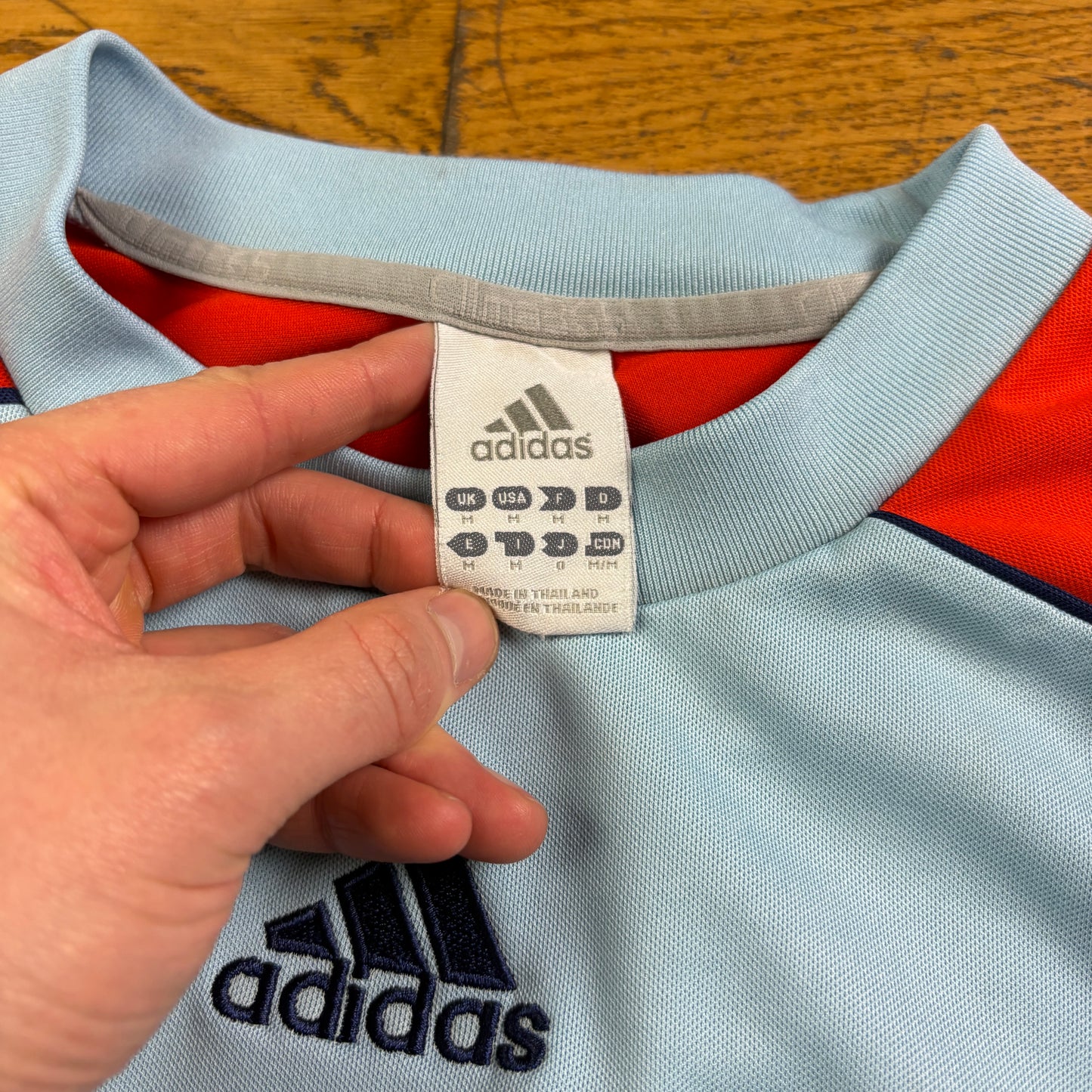 Vintage Adidas Goalkeeper Football Blue Long Sleeve T-Shirt - M