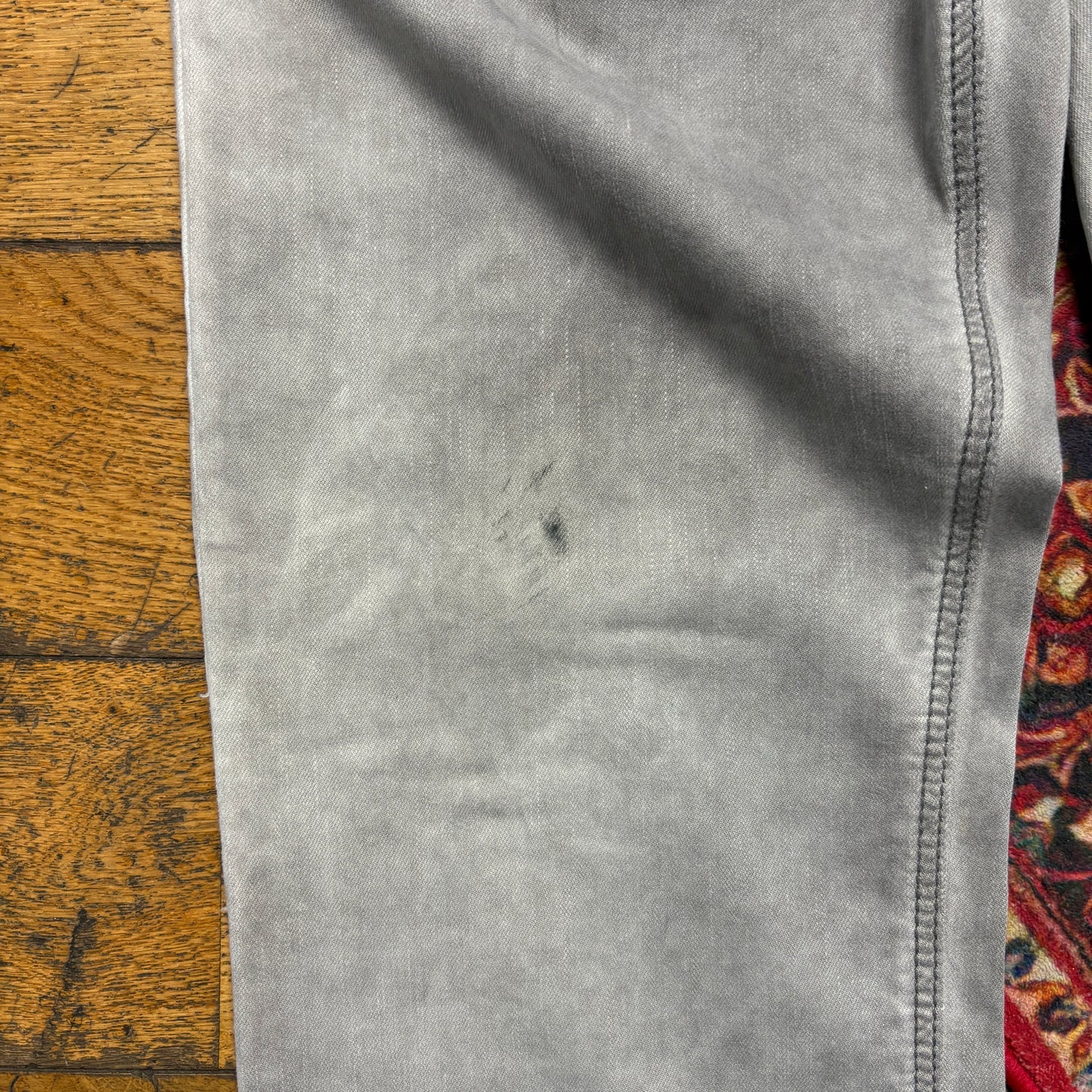 Vintage Embroidered Grey Hip Hop Straight Jeans - 38