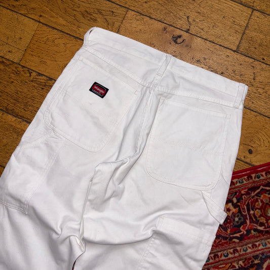 Vintage Wrangler White Carpenter Workwear Baggy Trousers - 33S