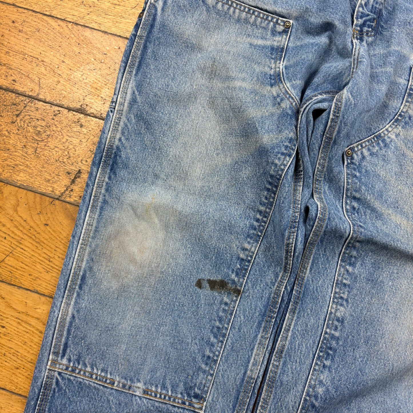 Vintage Carhartt Double Knee Blue Workwear Carpenter Baggy Trousers -