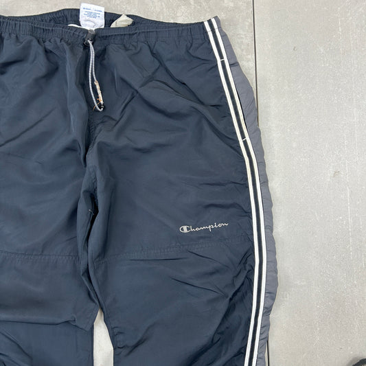 Vintage Champion Black Baggy Tracksuit Sweatpants Track Pants Bottoms - L