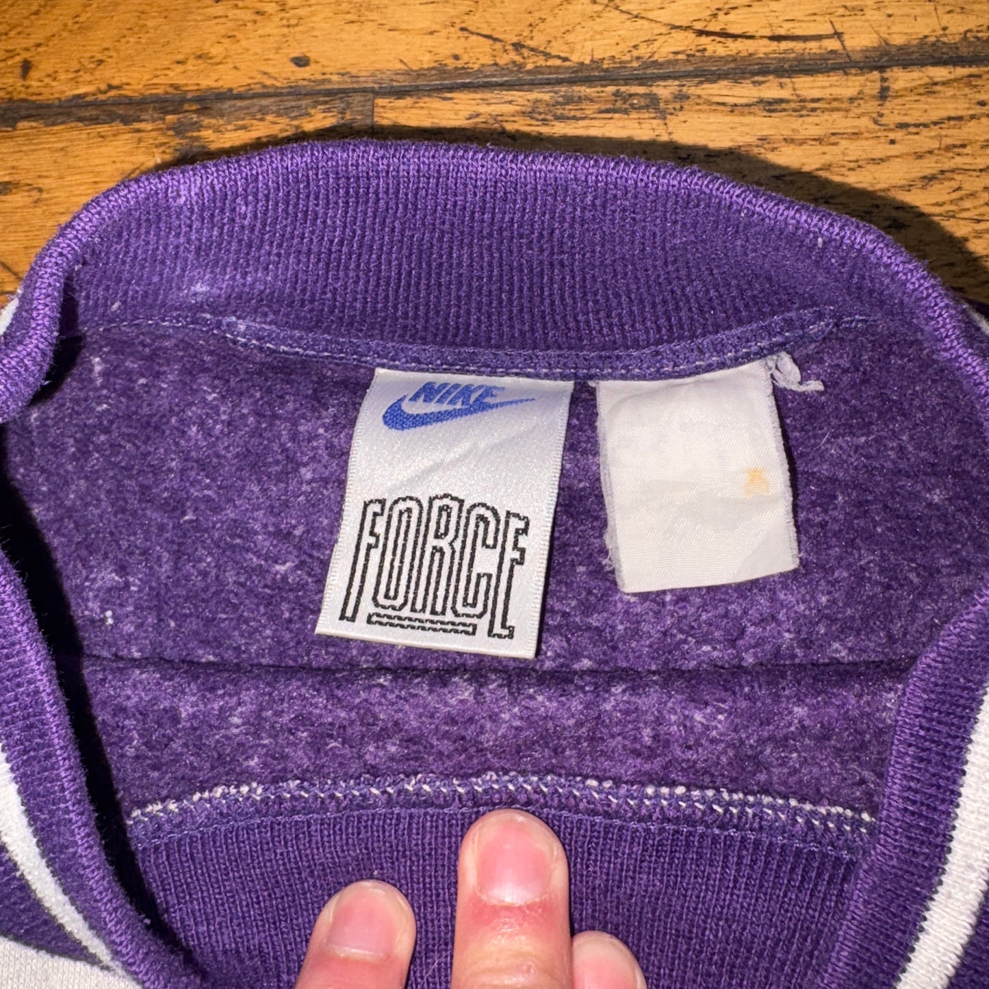 Vintage 90s Nike Force Basketball Grey Purple Embroidered Sweatshirt - XL