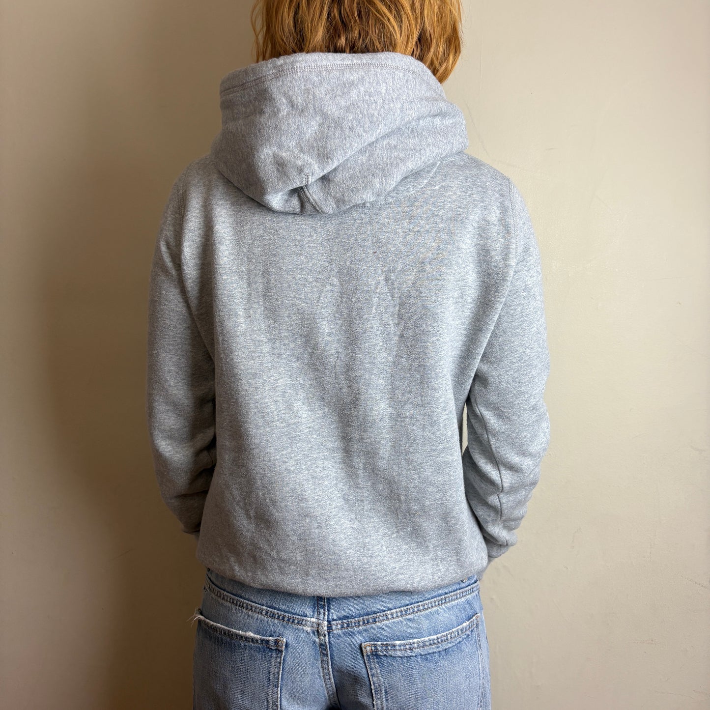 Vintage Nike Grey Spellout Womens Embroidered Hoodie Sweatshirt - L