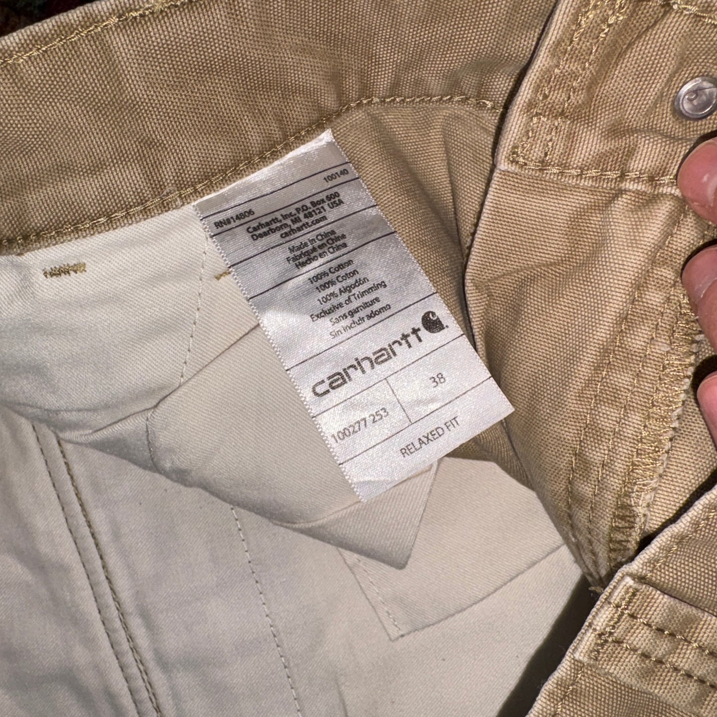 Vintage Carhartt Workwear Cream Baggy Carpenter Shorts - 38