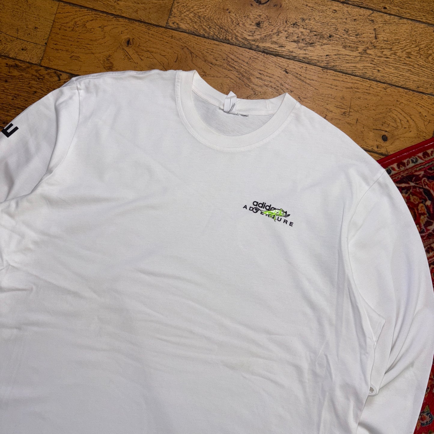 Vintage Adidas Adventure White Long Sleeve Graphic T-Shirt - 2XL