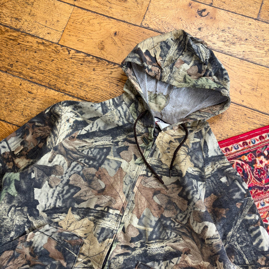 Vintage Realtree Camo Green Zip Hoodie Sweatshirt - L