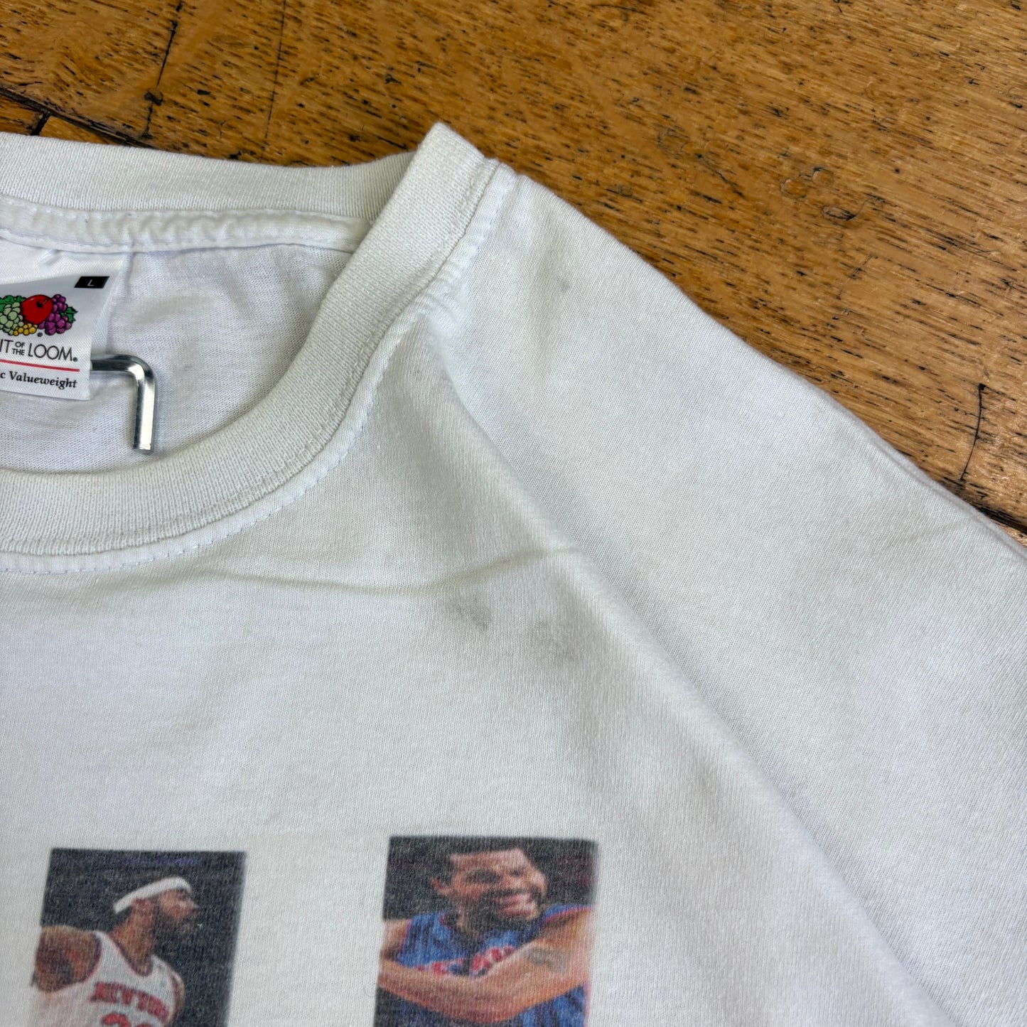 Vintage Basketball White Graphic T-Shirt - M
