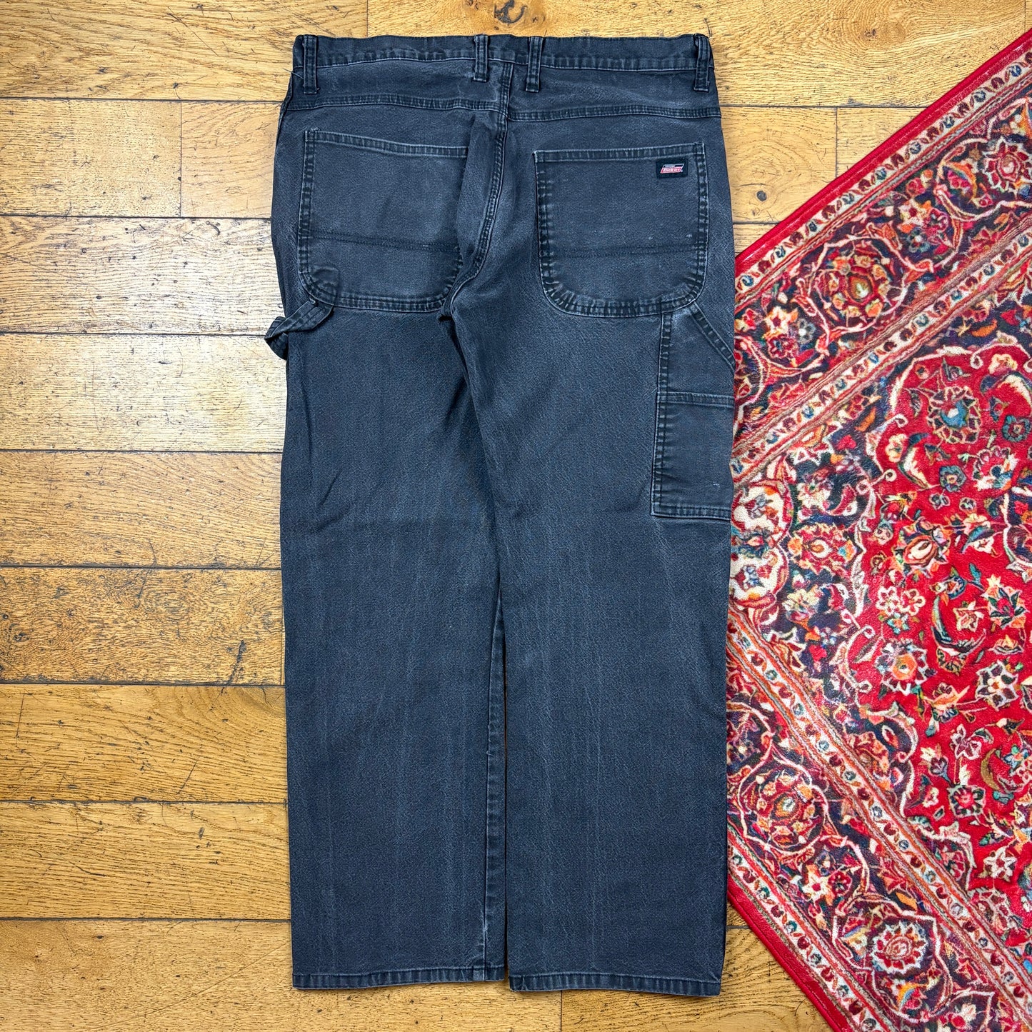 Vintage Dickies Grey Workwear Carpenter Baggy Trousers - 34