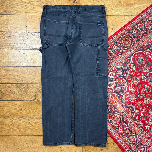 Vintage Dickies Grey Workwear Carpenter Baggy Trousers - 34
