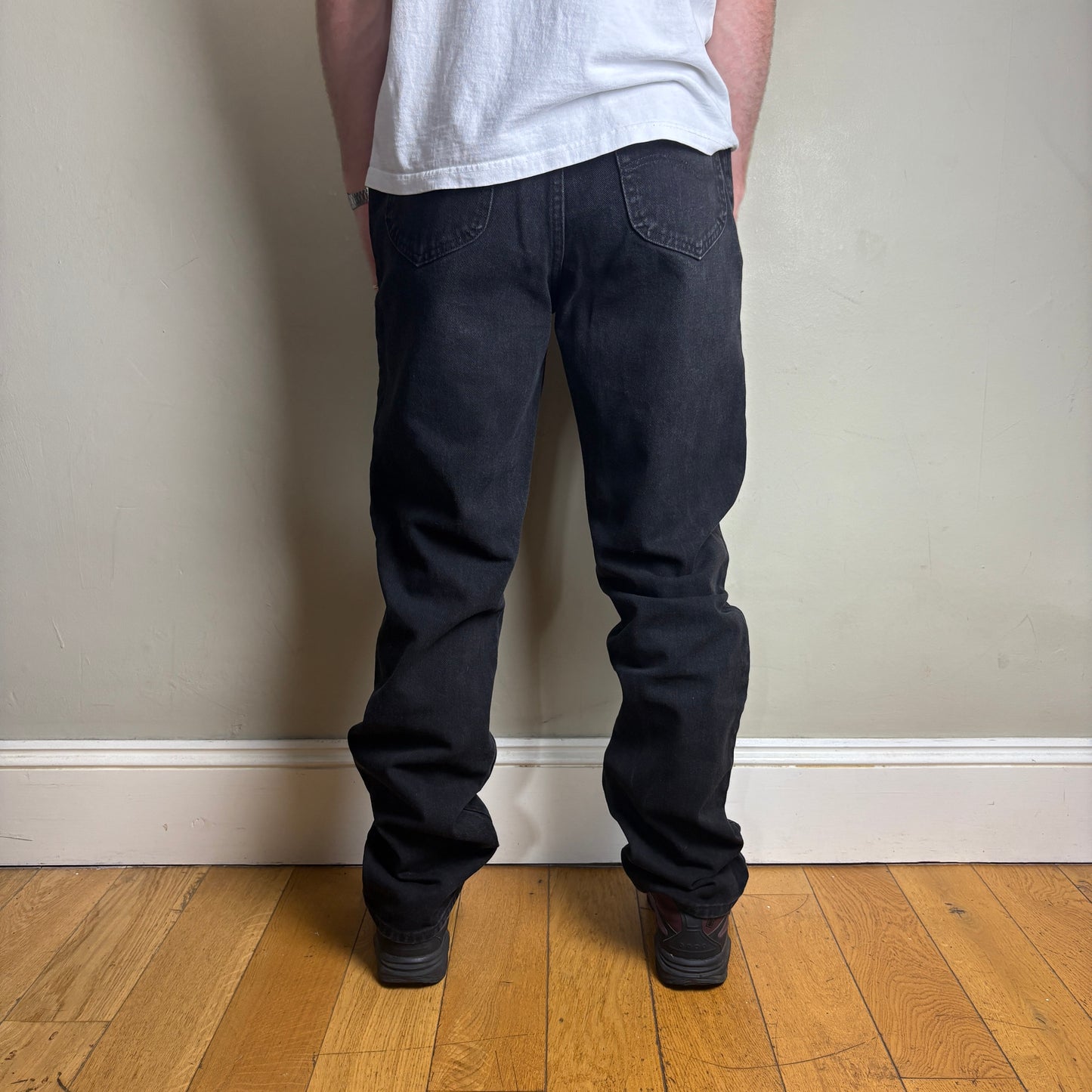 Vintage Lee Straight Black Denim Jeans - 34L