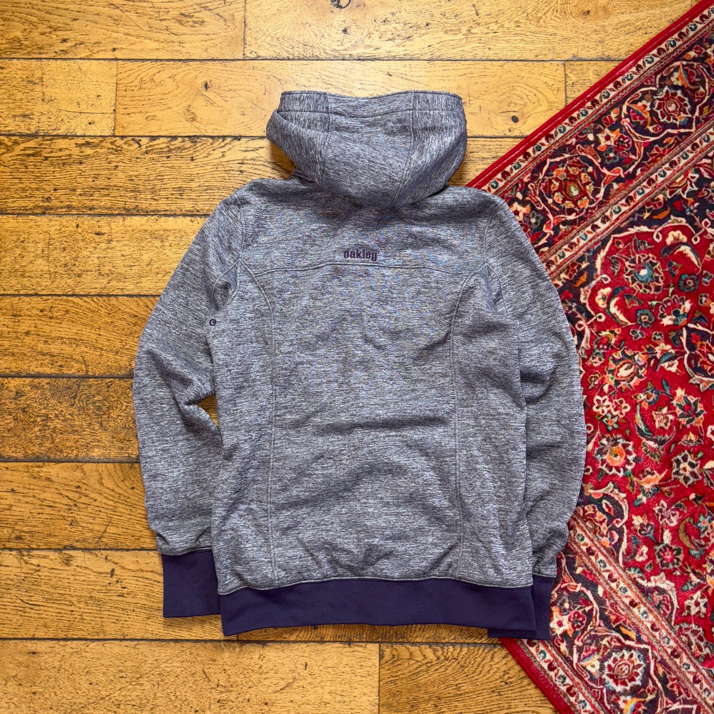 Vintage Oakley Womens Purple Sport Running Hoodie Embroidered Sweatshirt - S