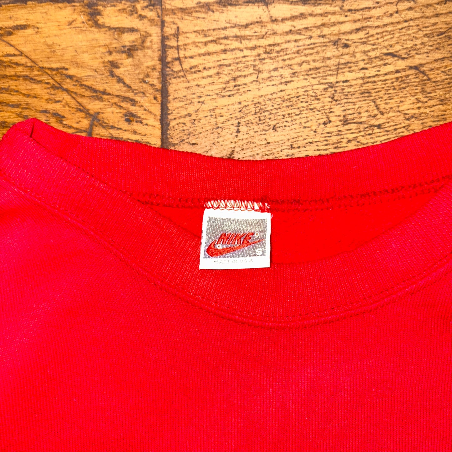 Vintage 80s Nike Swoosh Boxy Red Sweatshirt - S