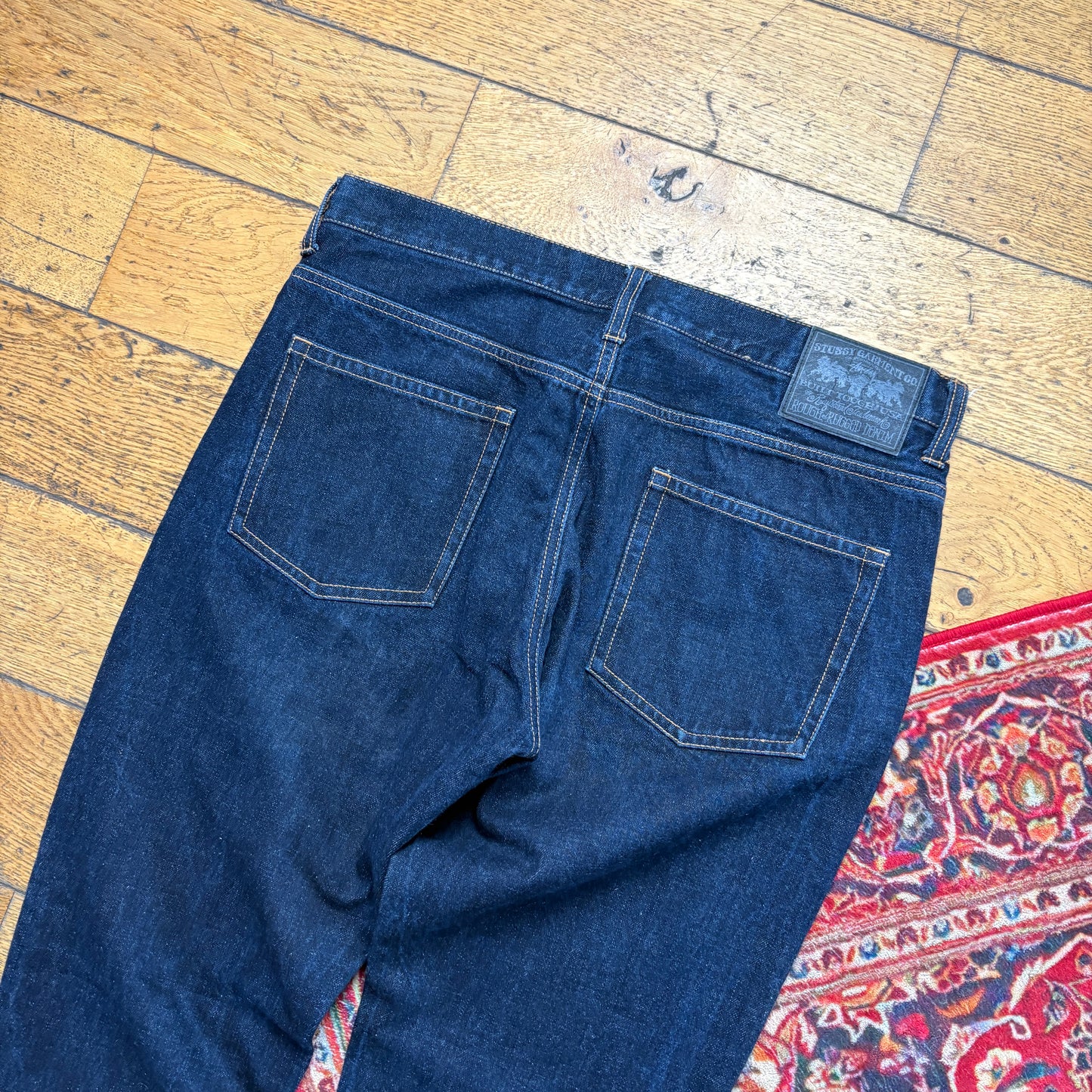 Vintage Stussy Dark Blue Indigo Slim Fit Jeans - 34R