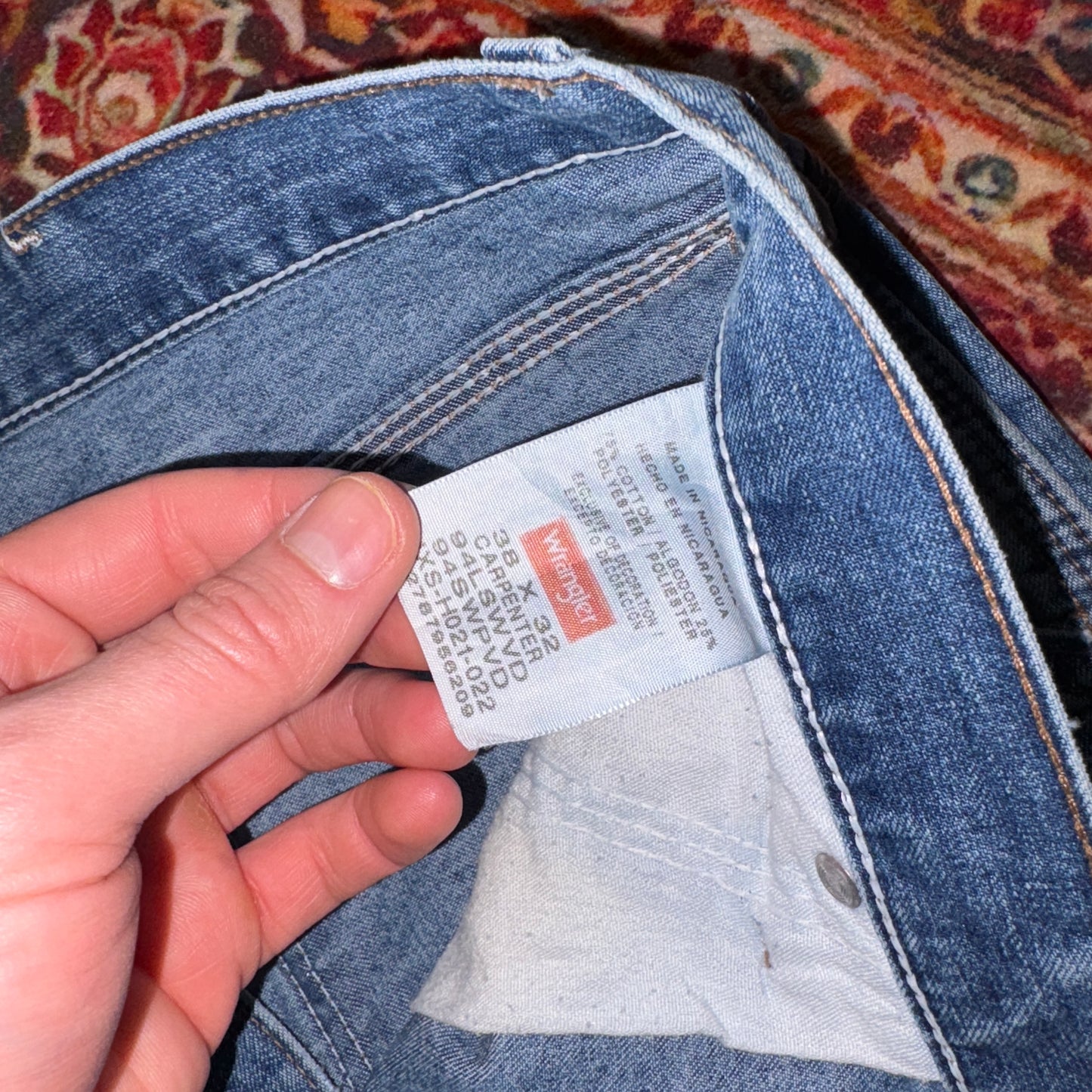 Vintage Wrangler Blue Carpenter Workwear Baggy Jeans - 40R