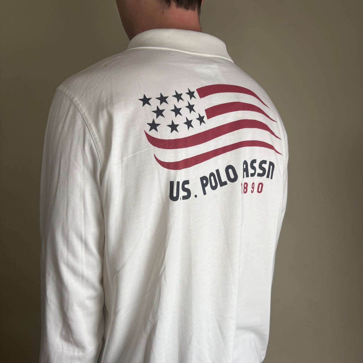 Vintage US Polo ASSN Big Pony White Rugby Polo Shirt - XL