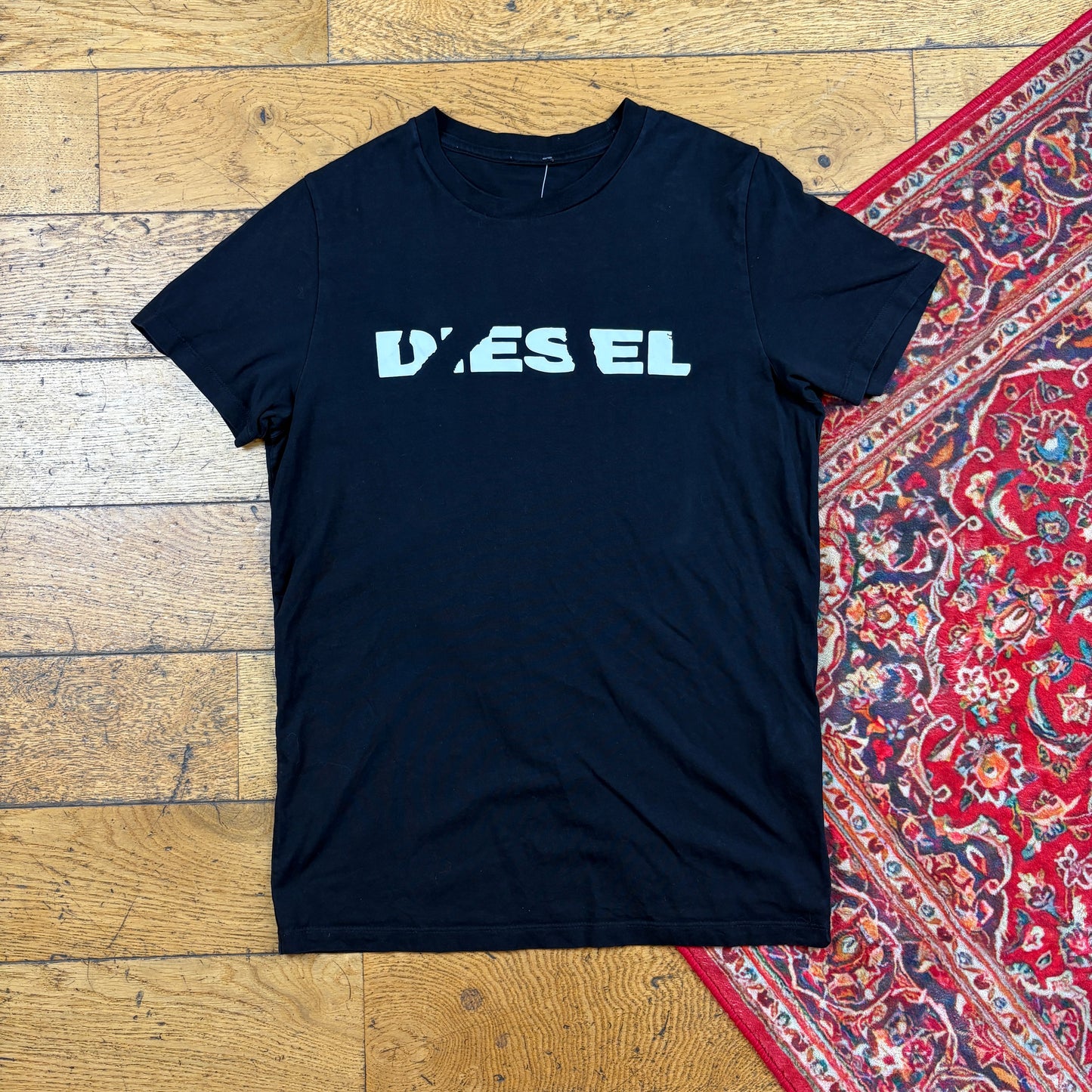 Vintage Diesel Y2K Black Graphic T-Shirt - XS
