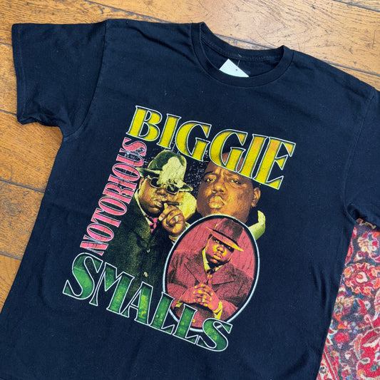 Vintage Biggie Smalls Black Rap Y2K Graphic T-Shirt - S