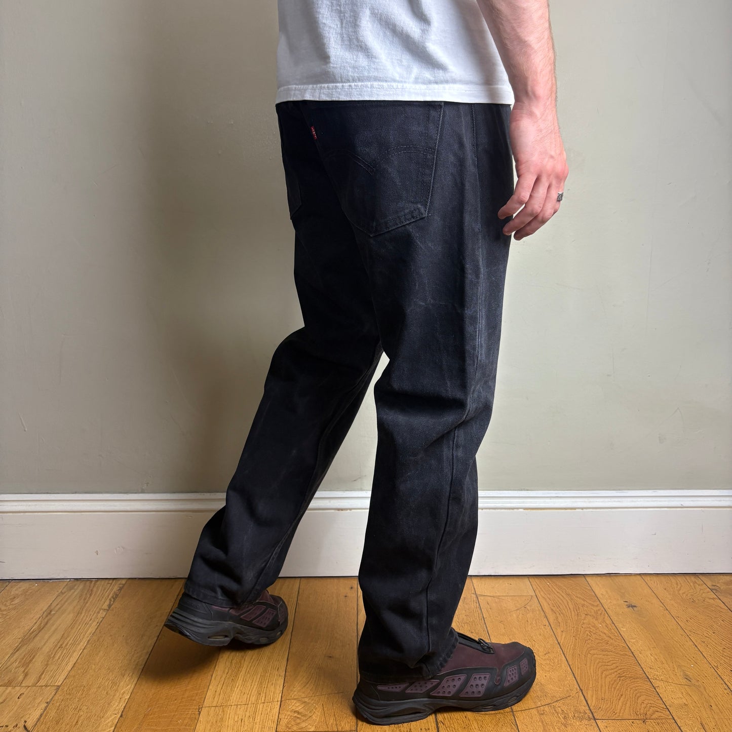 Vintage Levis 501 Straight Black Denim Jeans - 38S