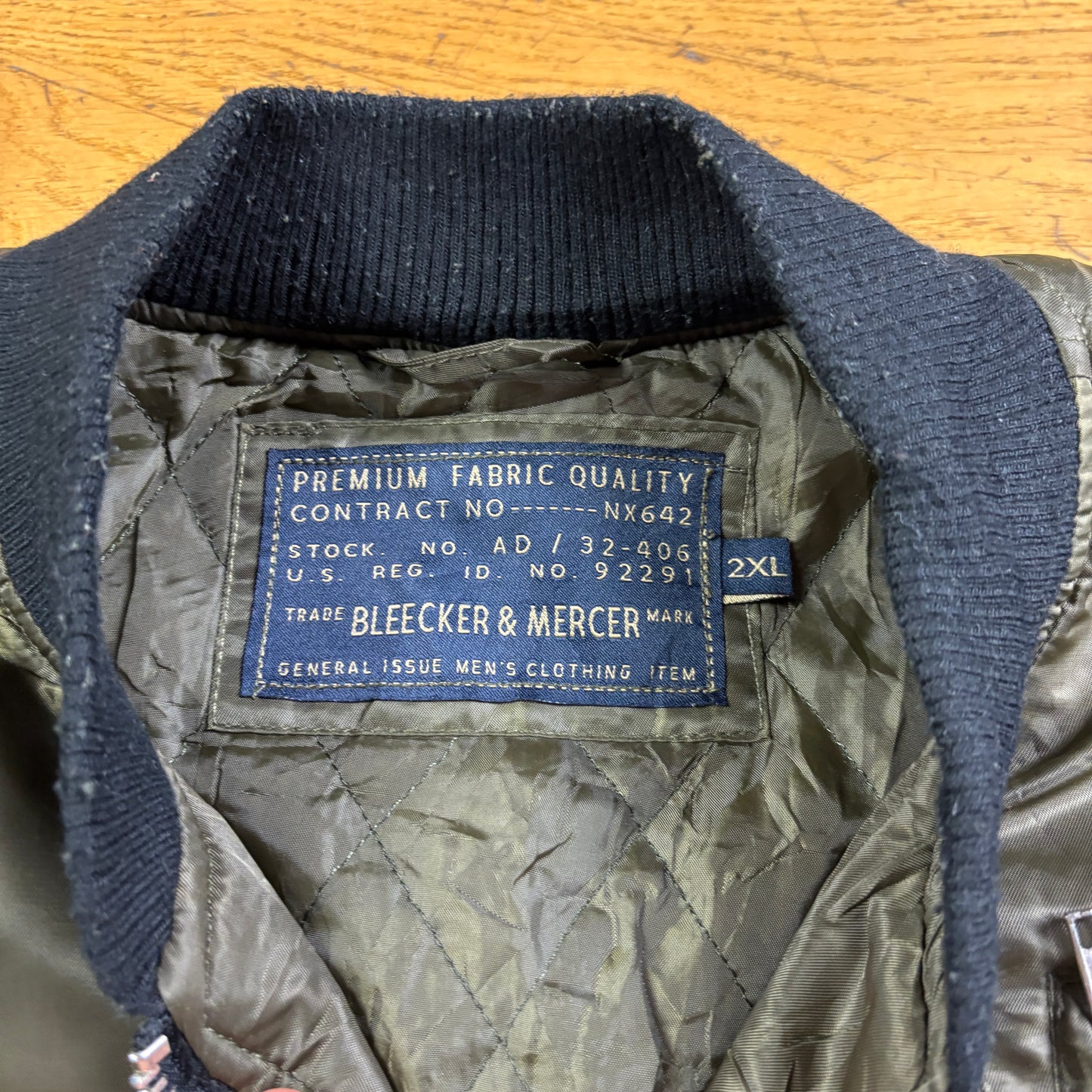 Vintage Khaki Green MA-1 Bomber Jacket - XXL