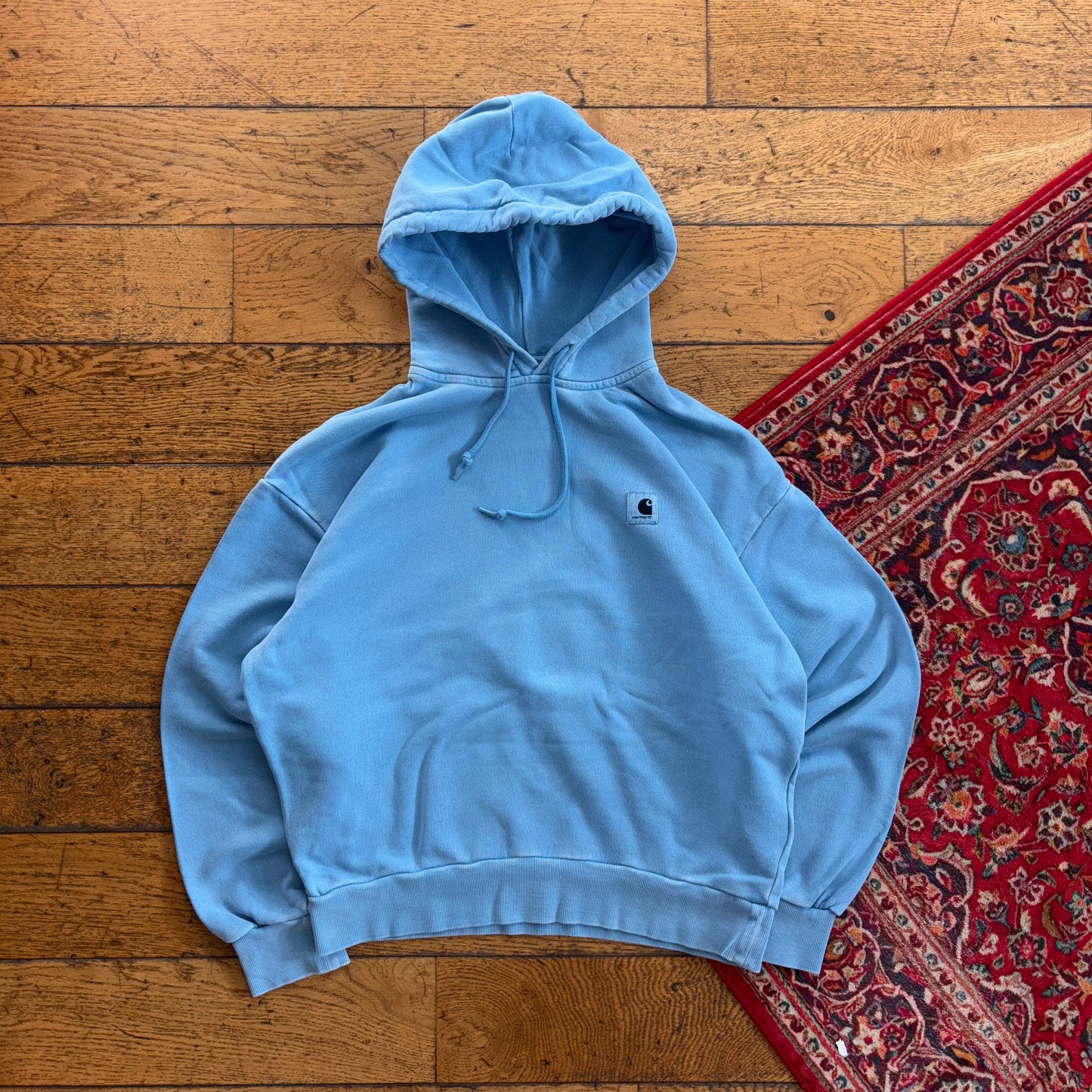 Vintage Carhartt Wip Blue Overdyed Boxy Embroidered Sweatshirt - M