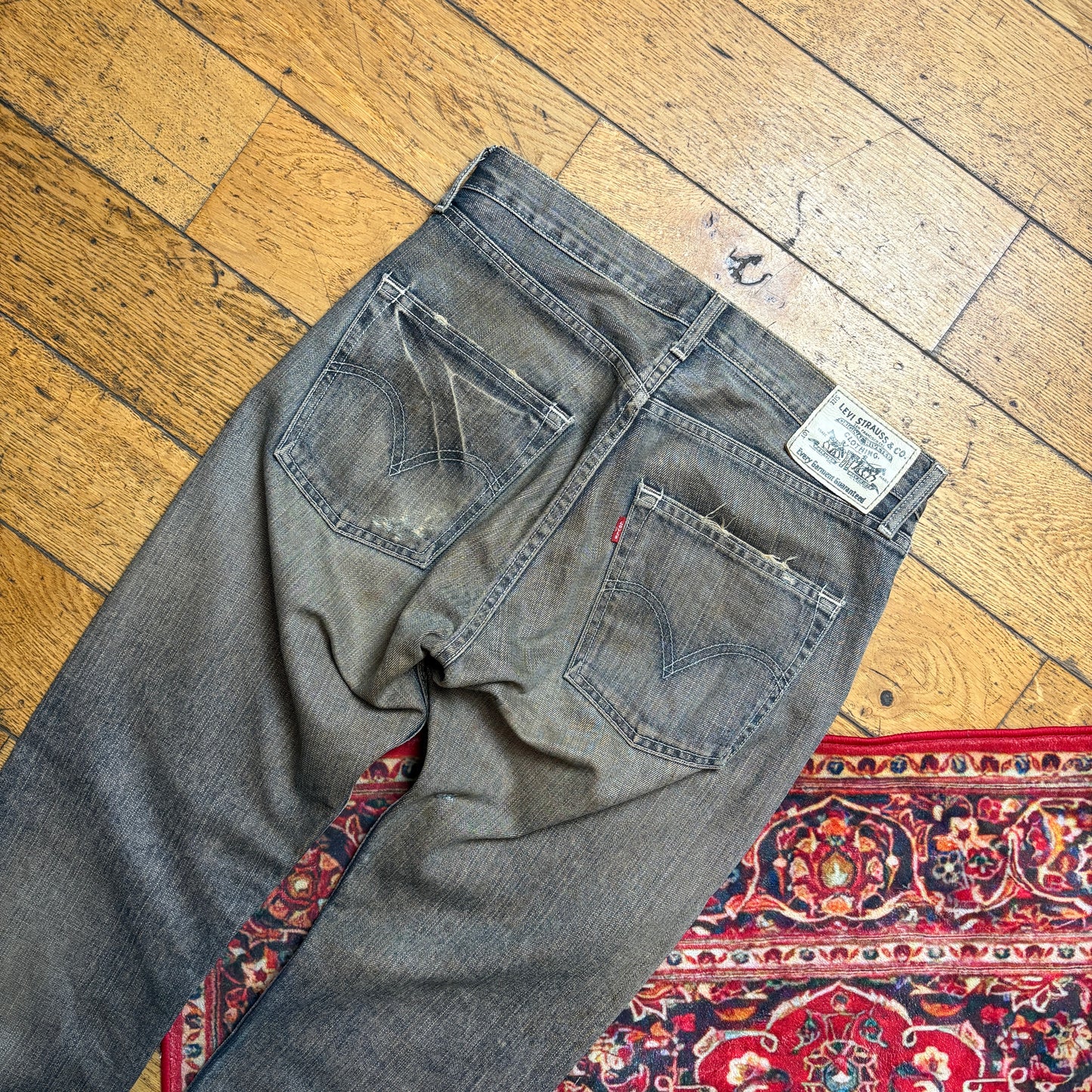 Vintage Levis 505 Straight Grey Denim Jeans - 34L