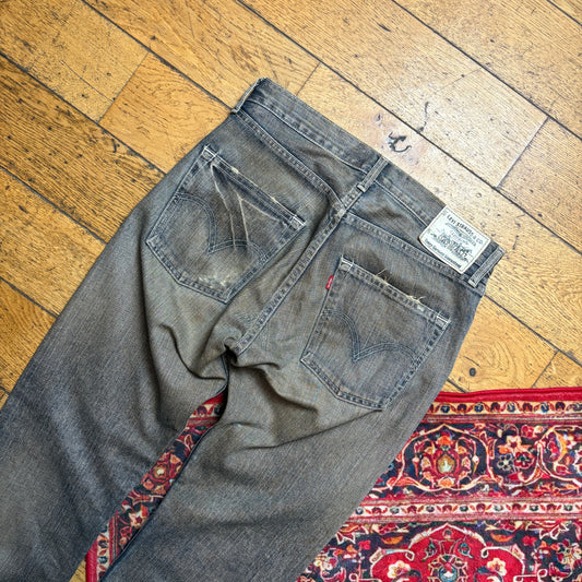 Vintage Levis 505 Straight Grey Denim Jeans - 34L