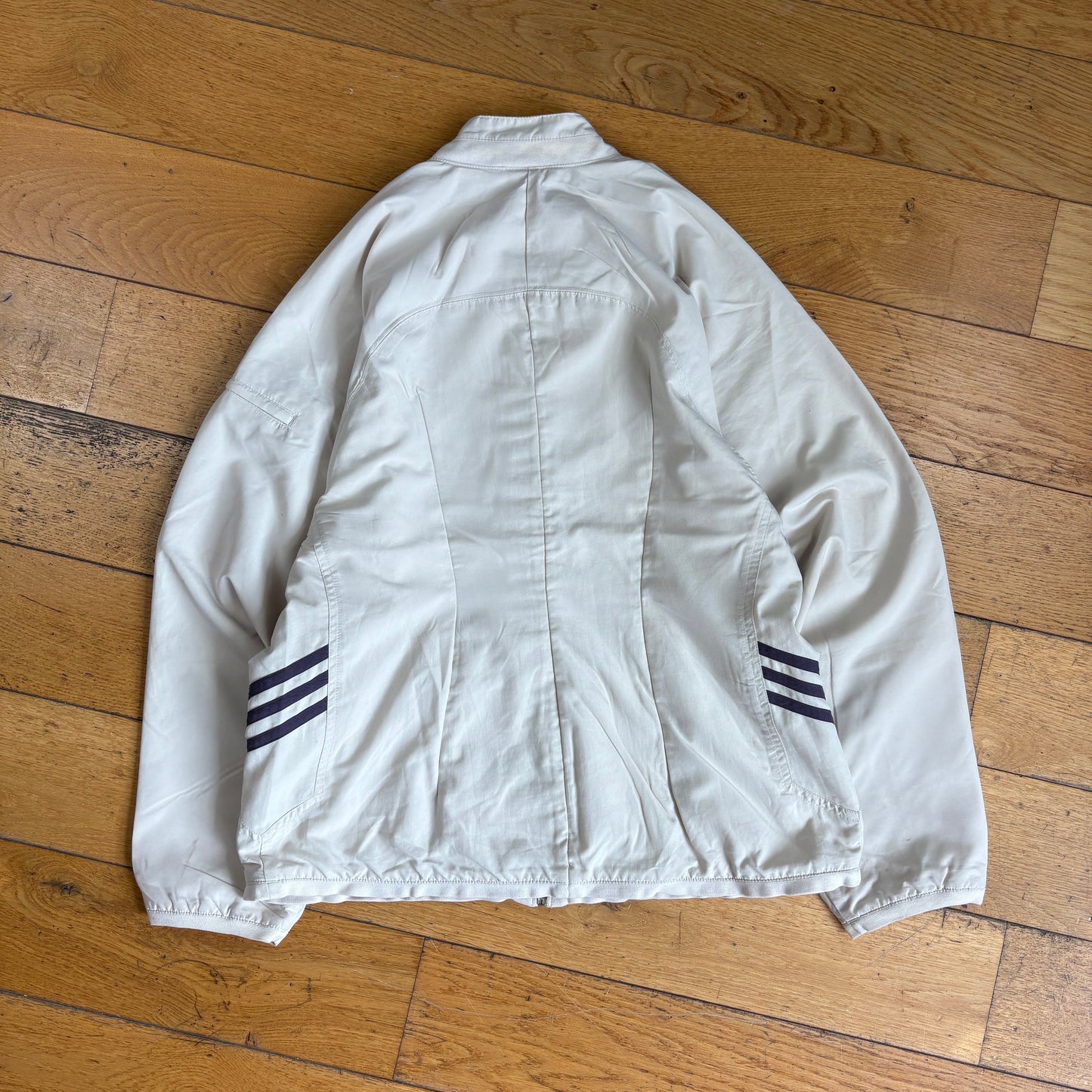 Vintage Adidas Cream Womens Tracksuit Track Shell Windbreaker Jacket - Size 10