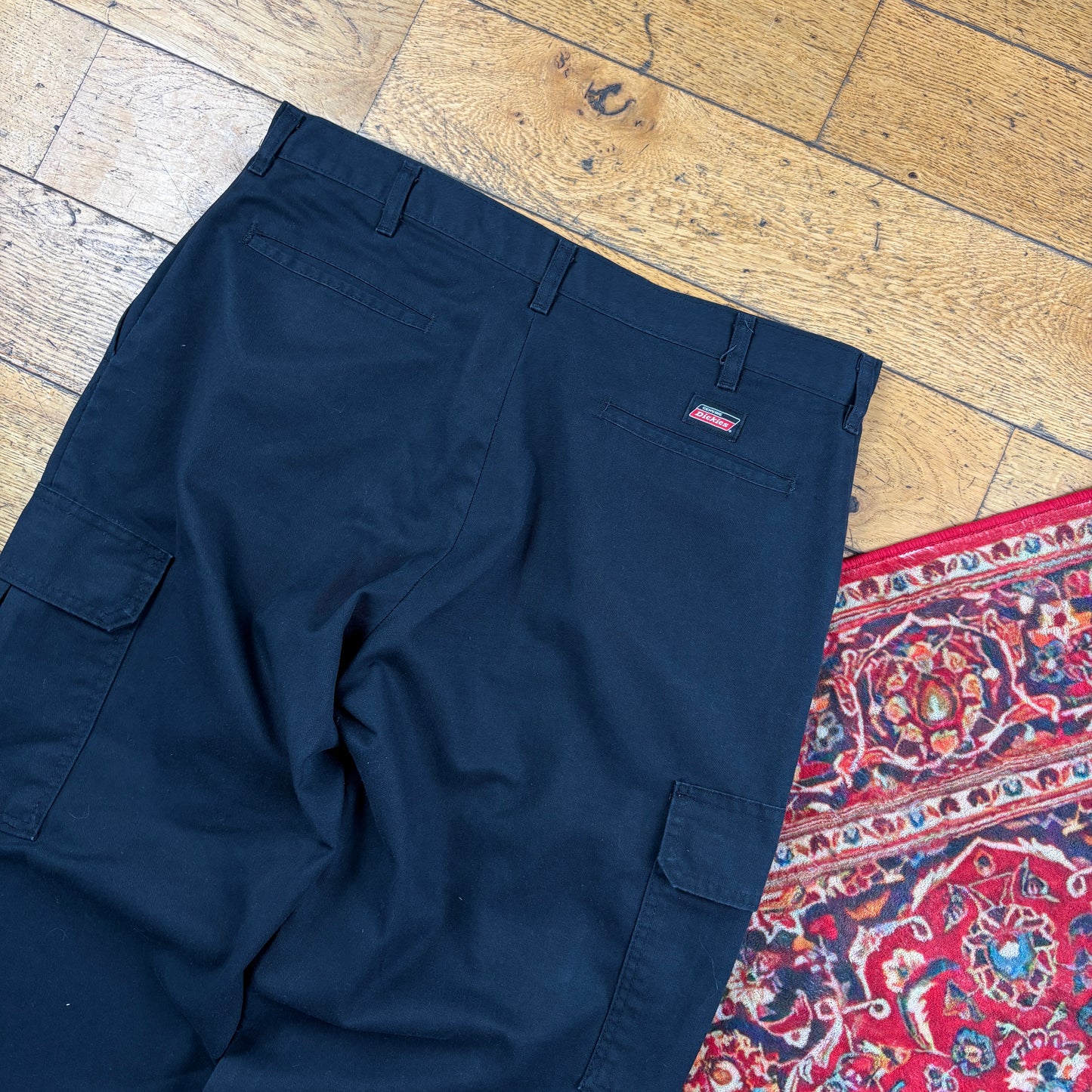 Vintage Dickies 874 Black Cargo Baggy Skate Trousers - 36