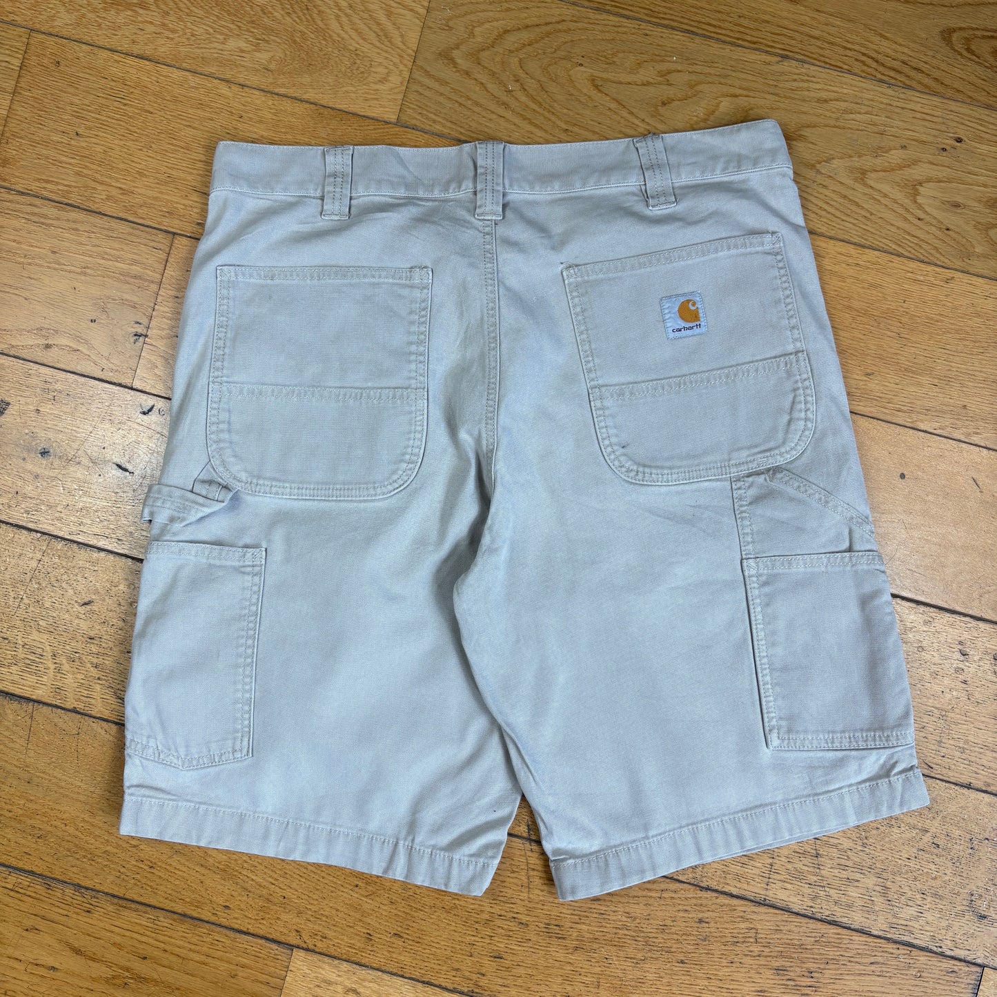 Vintage Carhartt Cream Workwear Baggy Carpenter Shorts - 34