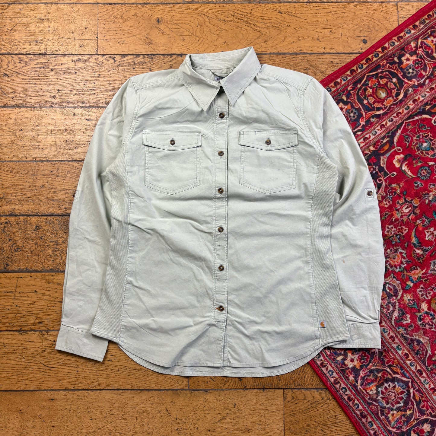 Vintage Carhartt Womens Cream Shirt - Size 8/10