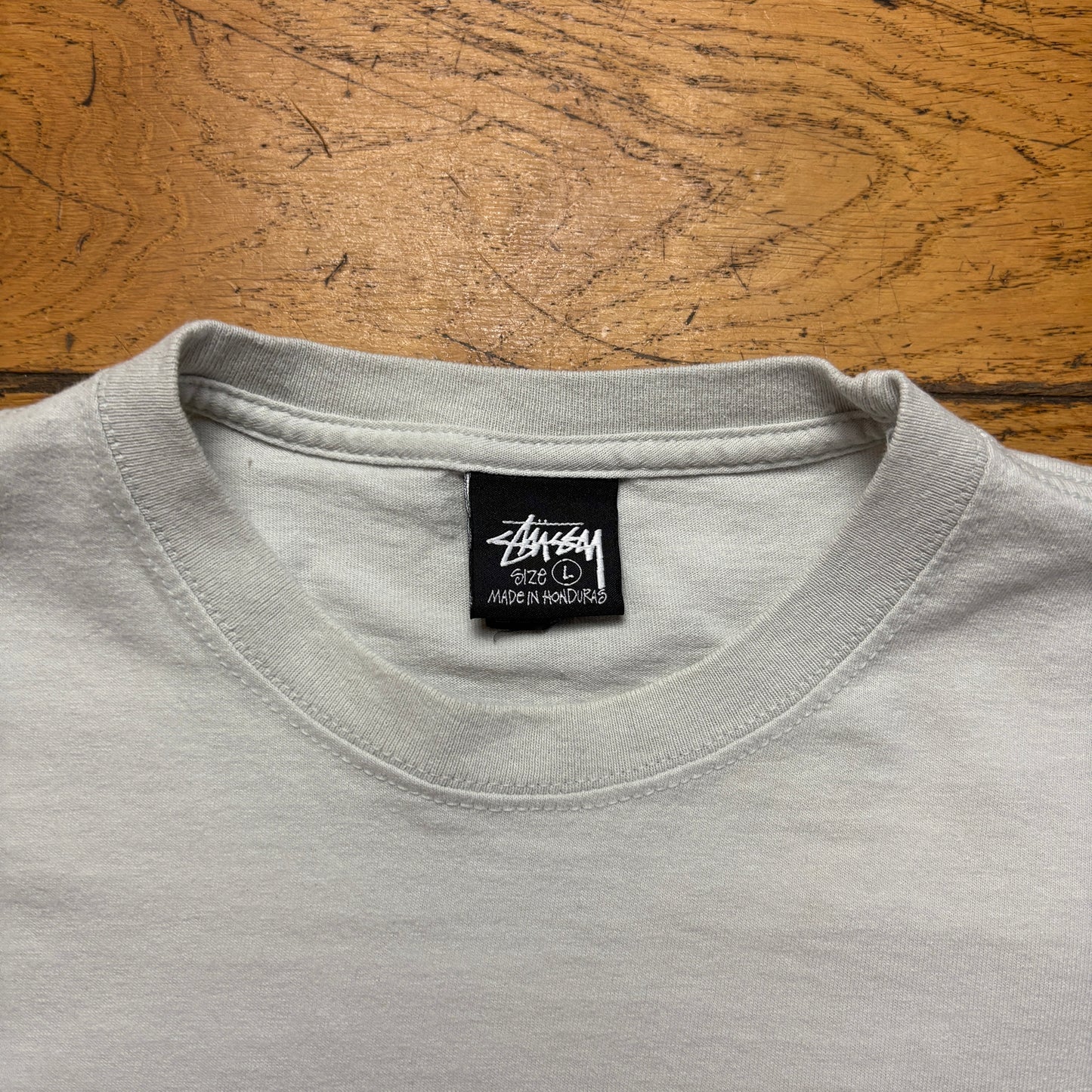 Vintage Stussy White Cream Bone Graphic T-Shirt - L