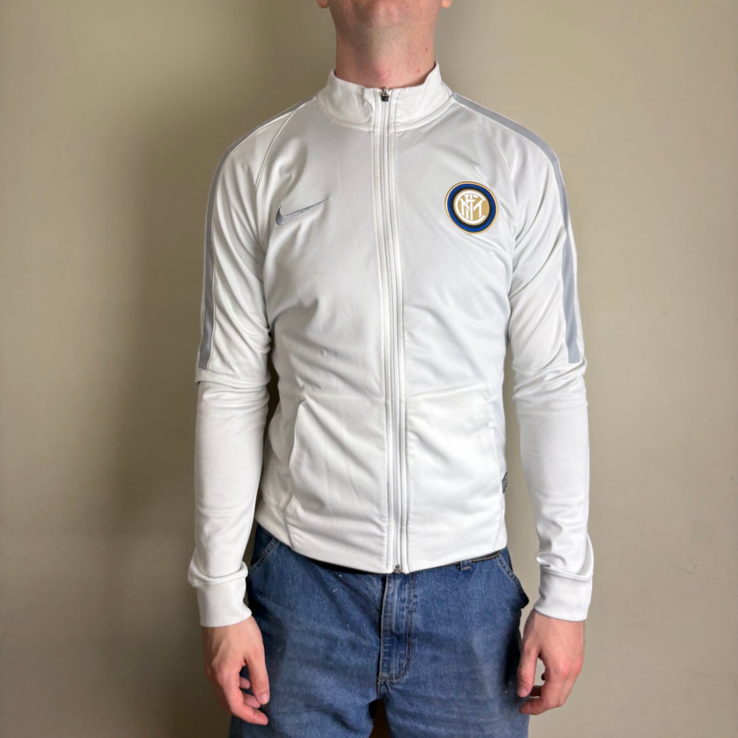 Vintage Nike Inter Milan White Football Tracksuit Track Jacket - S
