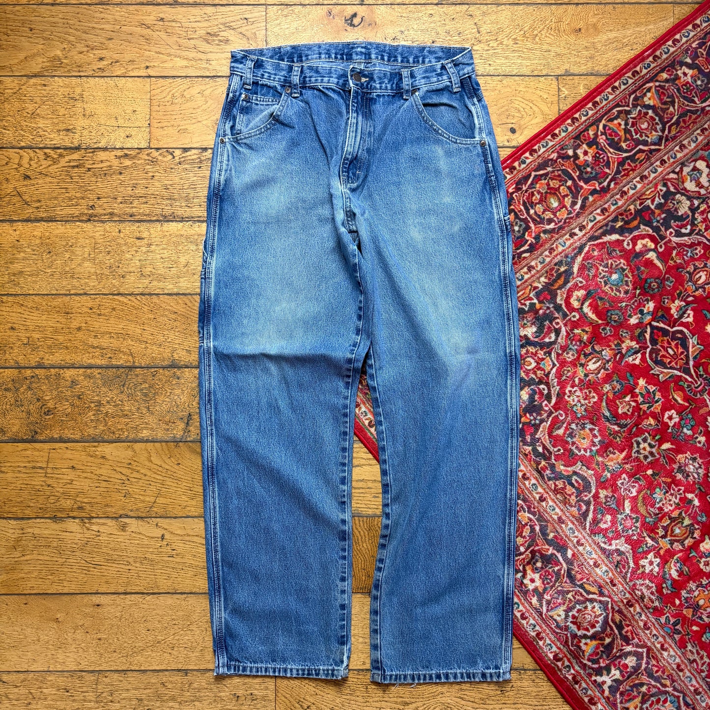 Vintage Dickies Workwear Carpenter Baggy Blue Jeans - 34R