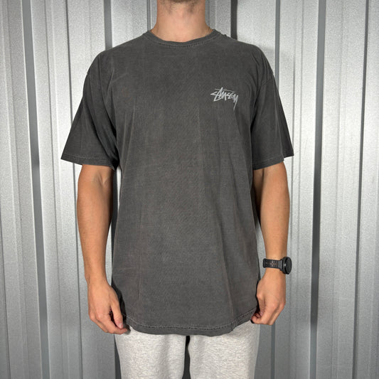 Stussy Grey 8 Ball Graphic T Shirt - L