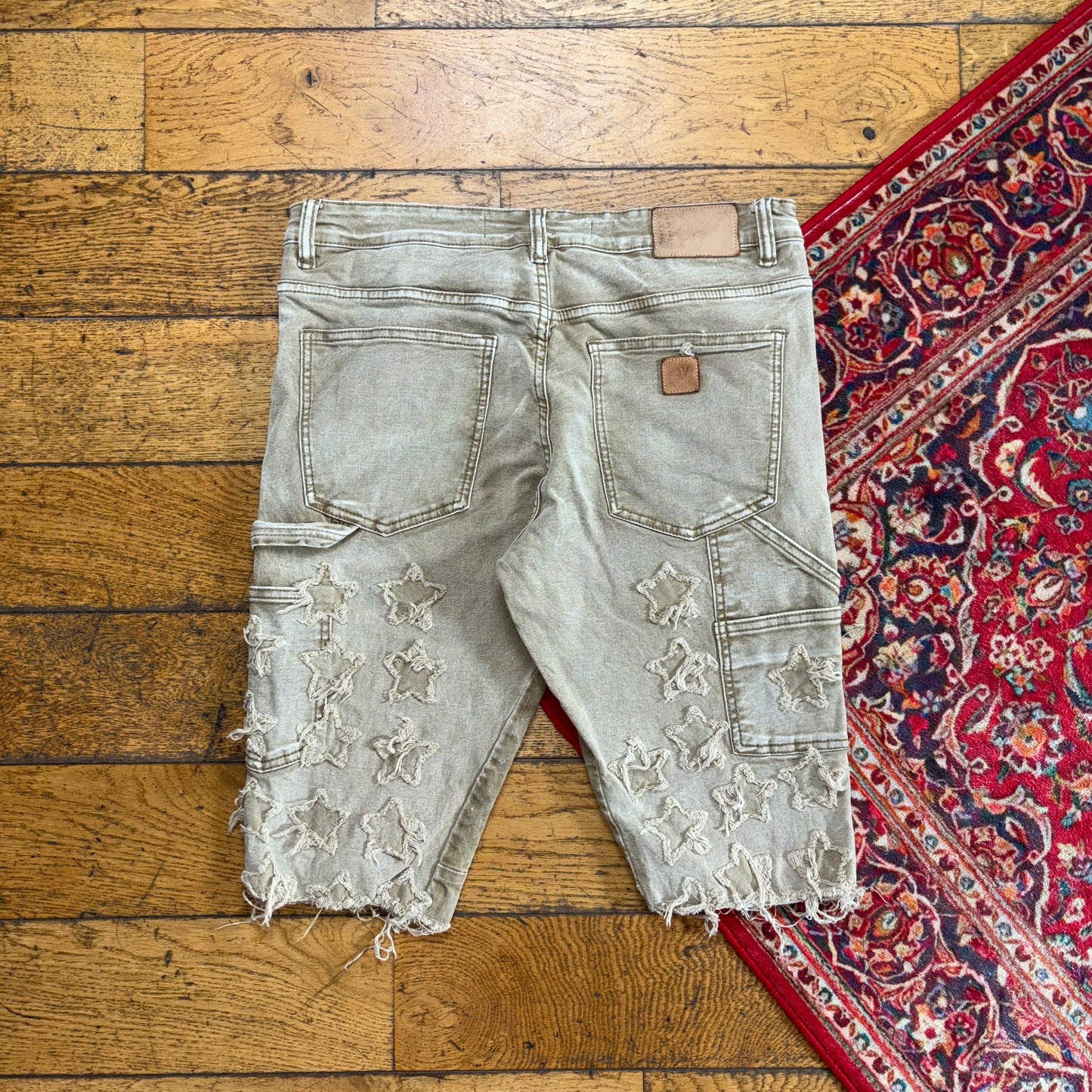 Vintage Embroidered Hip Hop Brown Shorts Jorts - 34