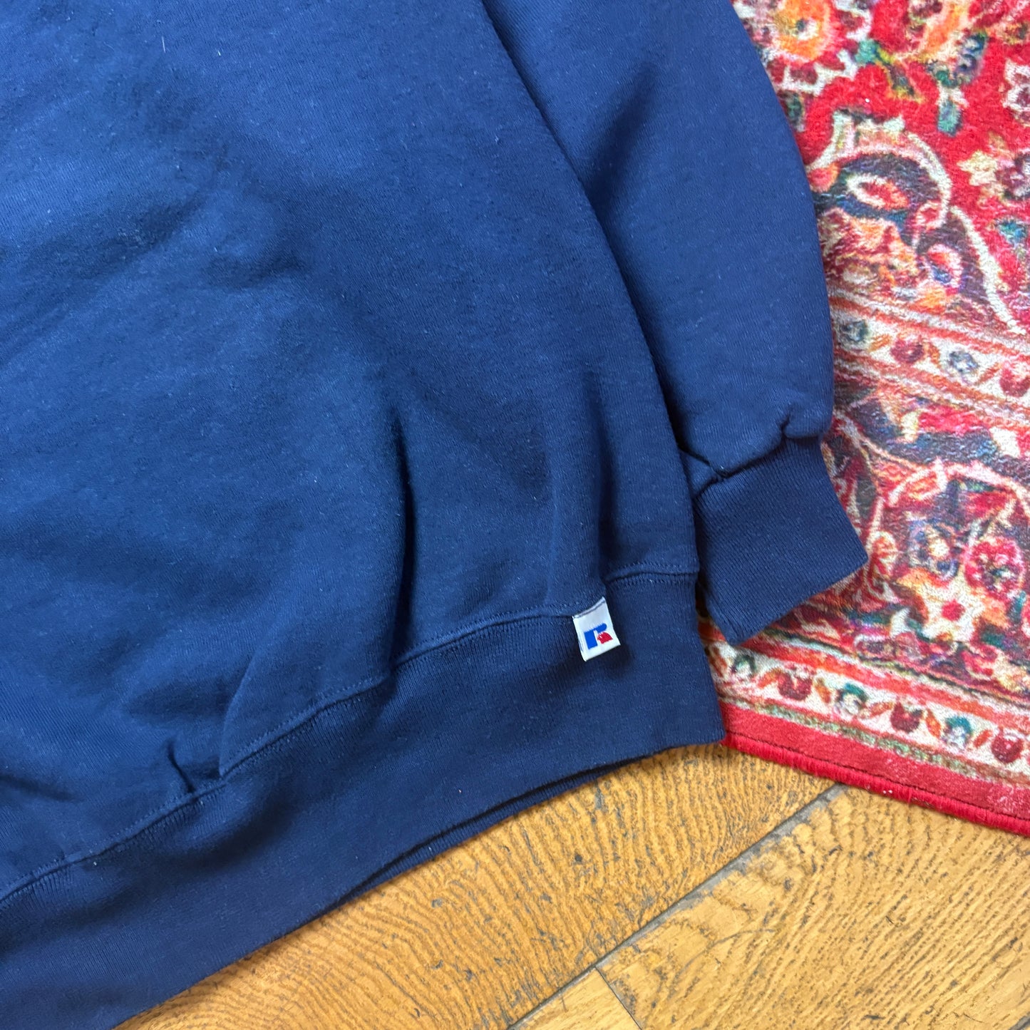 Vintage Russell Athletic Navy Embroidered Sweatshirt - XL