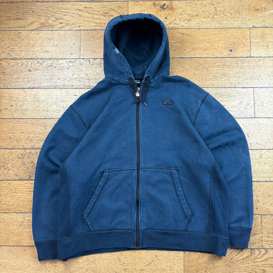Vintage Nike Air Heavyweight Navy Embroidered Hoodie Sweatshirt - XXL